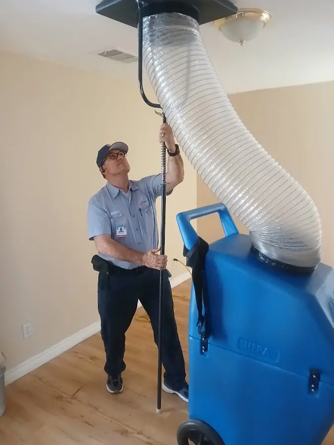 Mini Split Installation technician using HEPA equipment in Roseburg